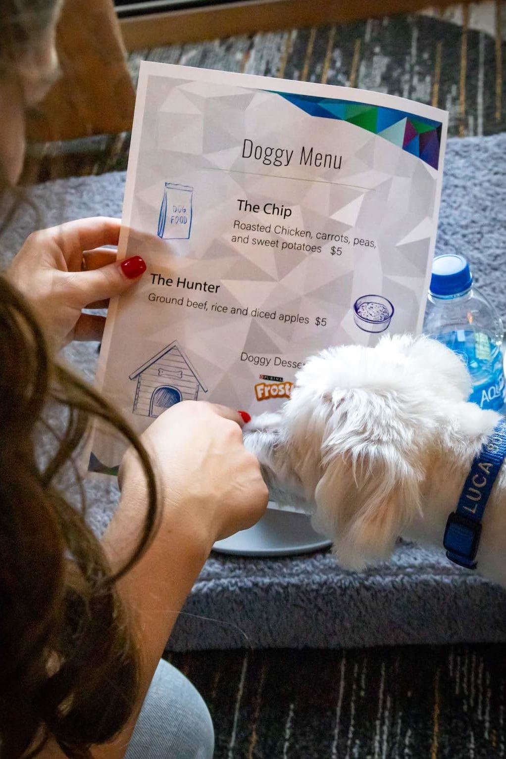 Dog menu at Mosaic