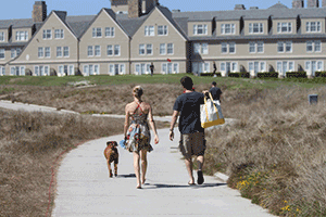 Walking the dogs near the Ritz Carlton in Half Moon Bay